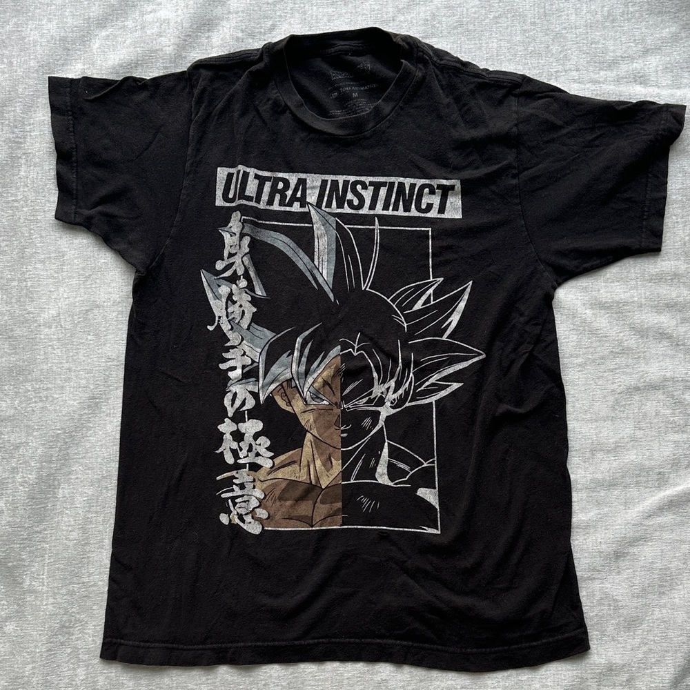 Dragon Ball Ultra Instinct Graphic T-Shirt Black Anime Tee Men’s Size M
